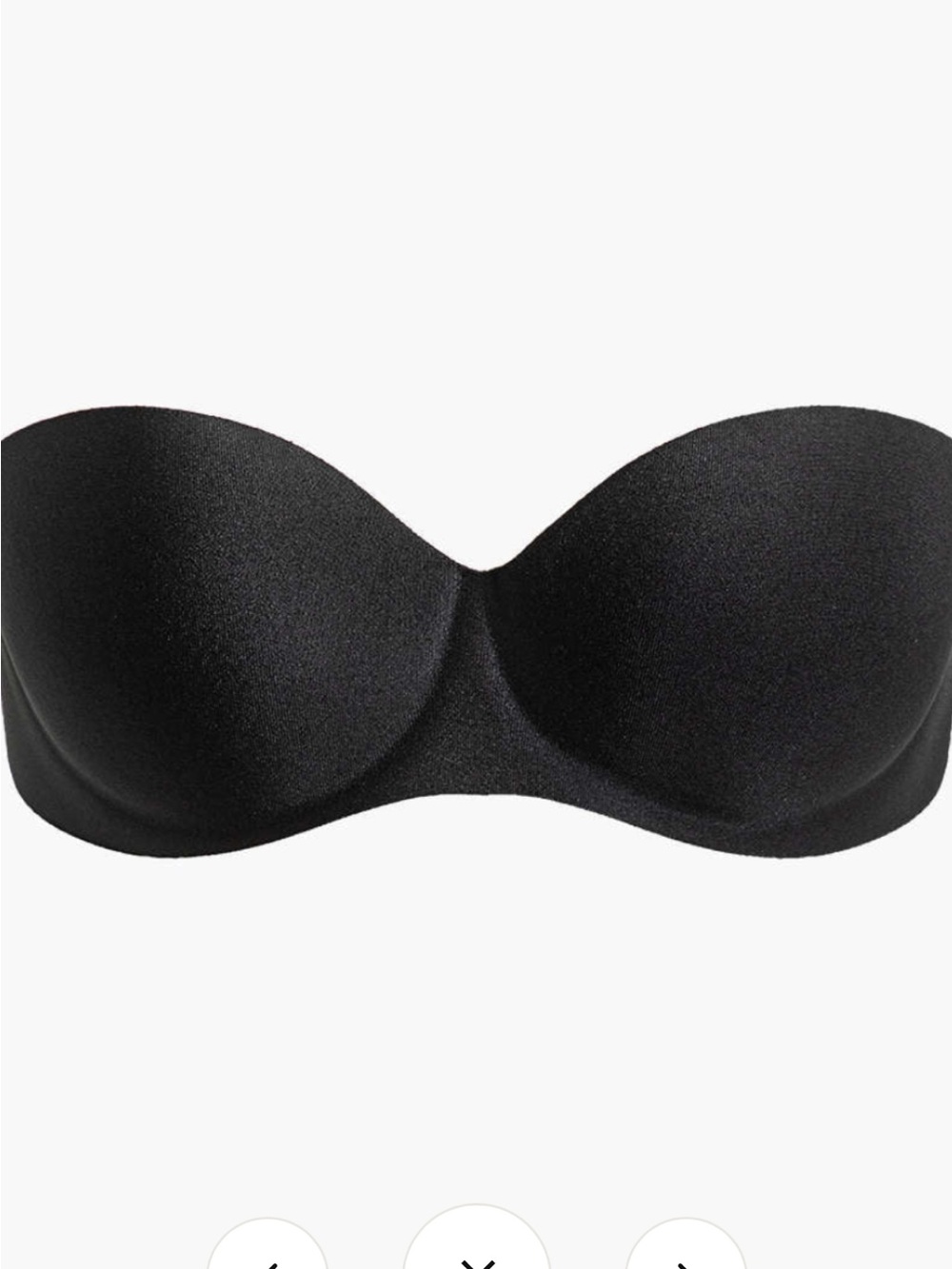 Strapless Black Bandeau Bra with Smooth Molded Cups